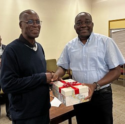 Fr. Alex Osei (Provincial Bursar) thanks our Superior General, Fr. Alain Mayama